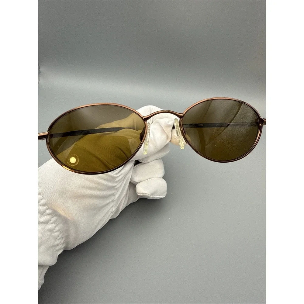 Vintage Apex MESA Bronze Metal Oval Sunglasses Hong Kong - DeadStock Rare 50-18